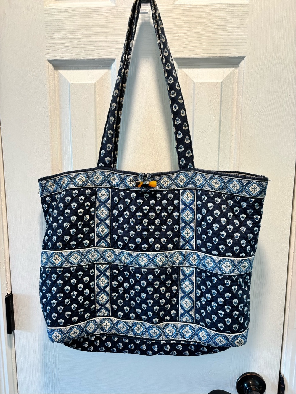 Vera Bradley Navy and Light Blue Quilted Tote